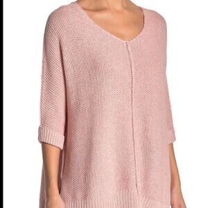 Ady P Marled Dolman Sleeve Rose Pink Sweater Size Large
